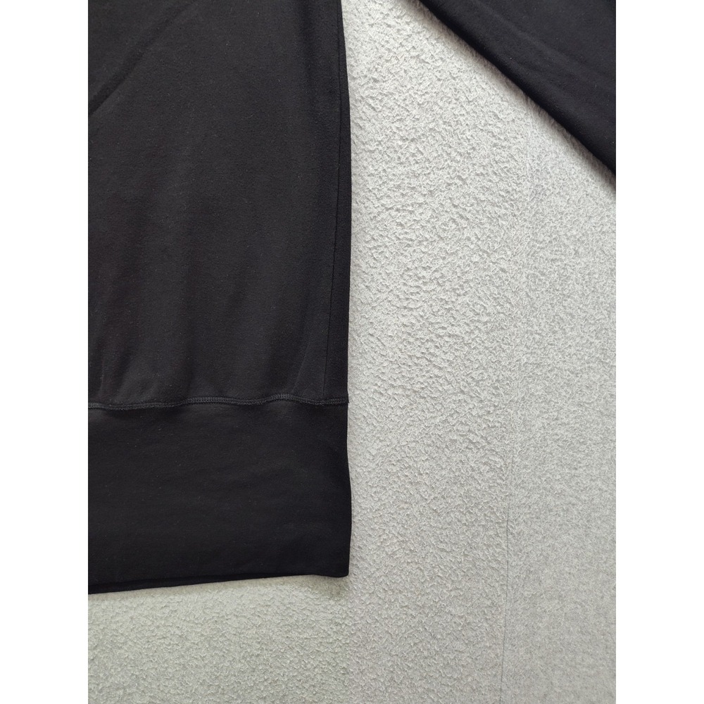 True Religion Women Sweater Dress L Black Hooded Pockets 1/4 Zip Logo Casual - Picture 13 of 16
